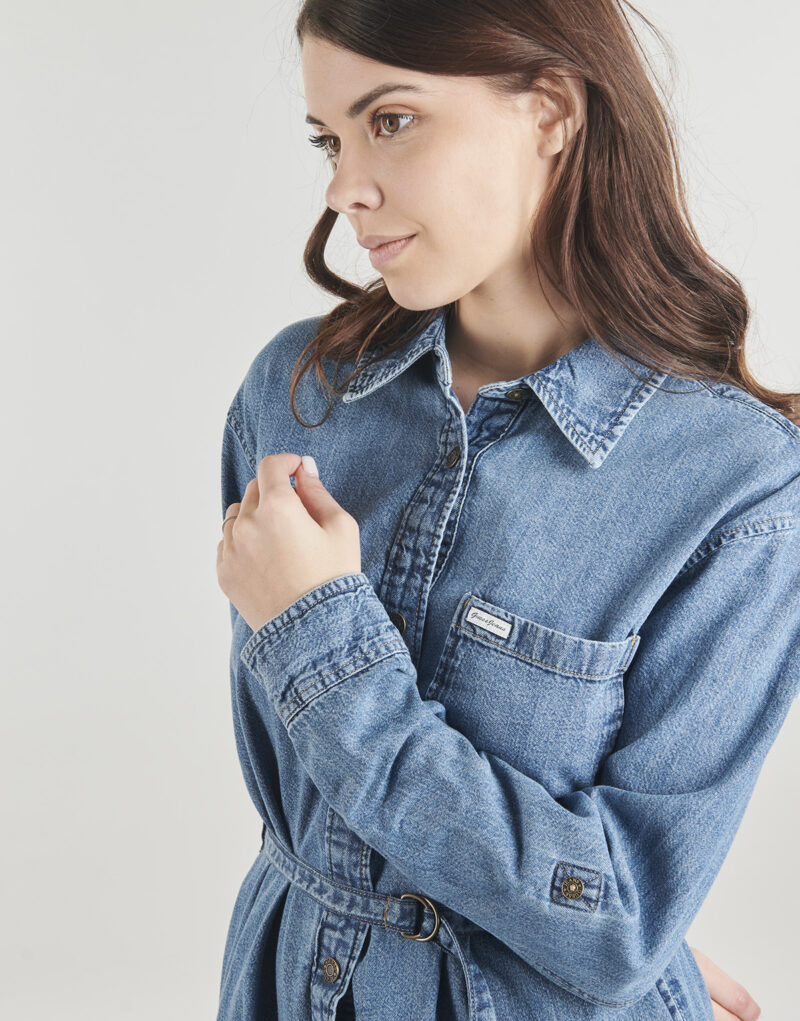 Abito corto Guess GJ LS DENIM SHIRT Blu Abiti corti Donna - 5
