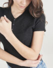 T-shirt Guess GJ SS HENLEY WAFFLE Nero T-shirt maniche corte Donna - 5