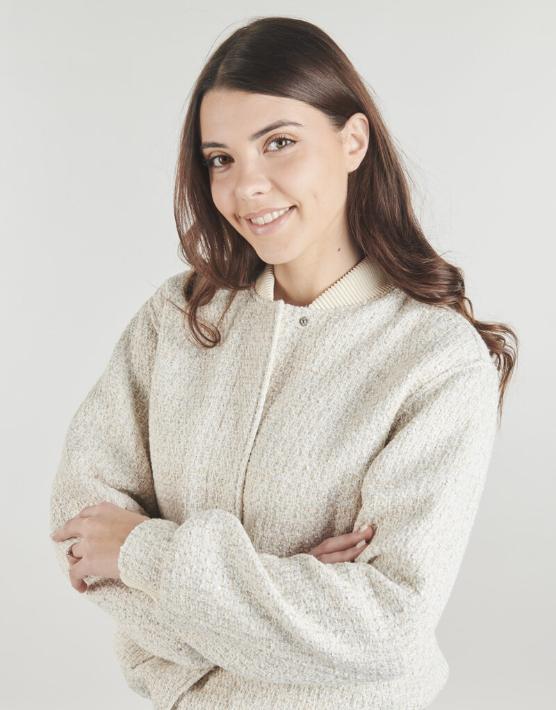 Giubbotto Guess PERINNE TWEED Beige - Giubbotti Donna - 5