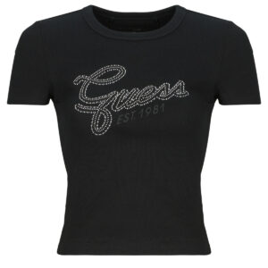 T-shirt  Guess  SS CN GUESS STUDS  Nero -  T-shirt maniche corte Donna