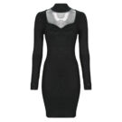 Abito corto Guess LS LUCY RHINESTONES SWTR Nero Abiti corti Donna - 1