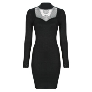 Abito corto  Guess  LS LUCY RHINESTONES SWTR  Nero -  Abiti corti Donna
