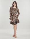 Abito corto Guess LS ILENIA PLEAT Multicolore Abiti corti Donna - 2