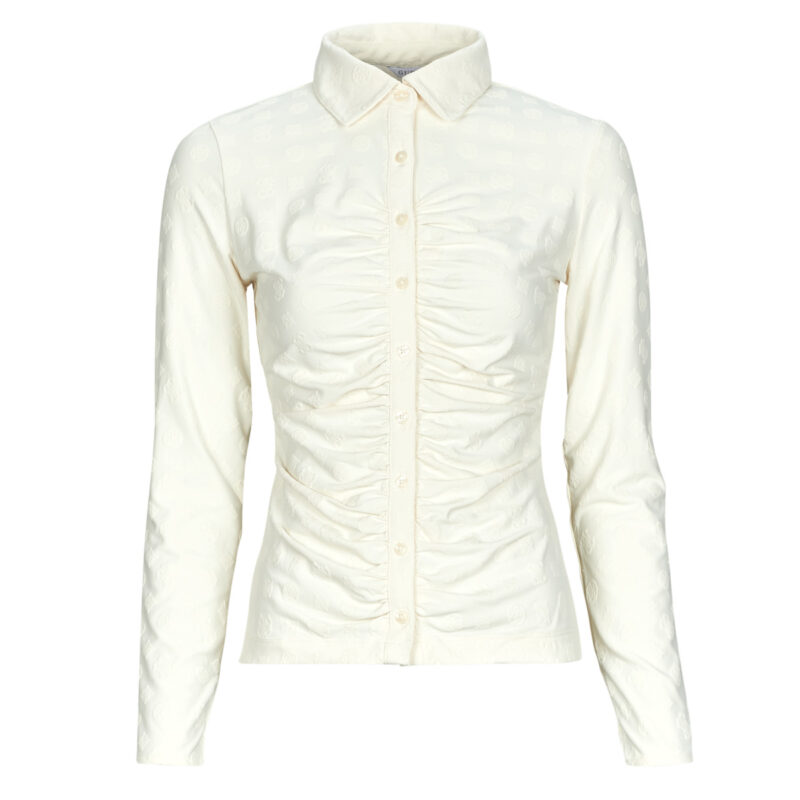 Hemd Guess LS SHIRRING NYNA Beige Damenhemden - 1