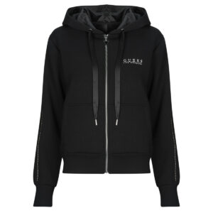 Felpe con cappuccio  Guess  NEW HOODED SCUBA SWEATSHIRT  Nero -  Felpe con cappuccio Abbigliamento Donna