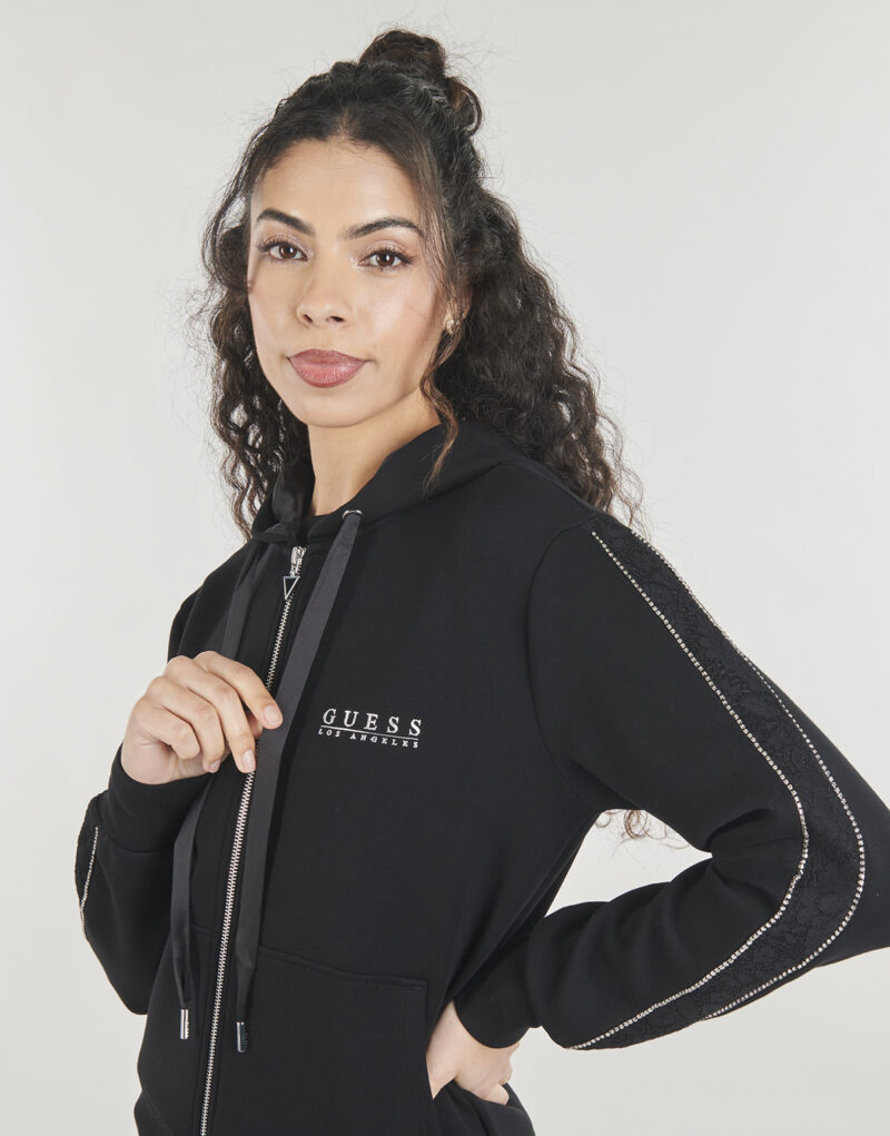 Felpe au cappuccio Guess NEW HOODED SCUBA SWEATSHIRT Nero Felpe con cappuccio Donna - 5