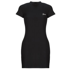 Abito corto  Guess  LAVINIA LS RIB  Nero -  Abiti corti Donna