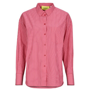 Chemise rose d&eacute;contract&eacute;e en popeline JJXX JXJAMIE &agrave; manches longues - Chemises pour femmes