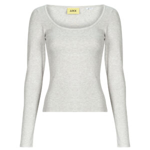 T-shirt &agrave; manches longues JJXX JXSTAR LS col rond, gris, pour femme