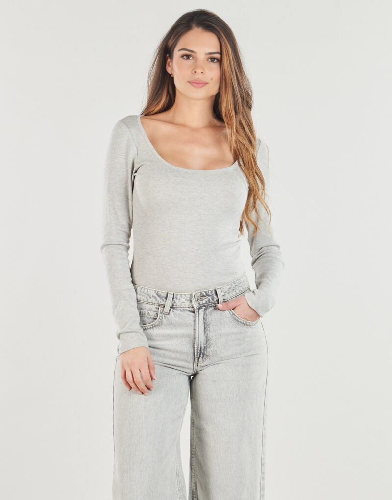 T-shirts a maniche lunghe JJXX JXSTAR LS U NECK TOP Grigio T-shirts a maniche lunghe Donna - 2