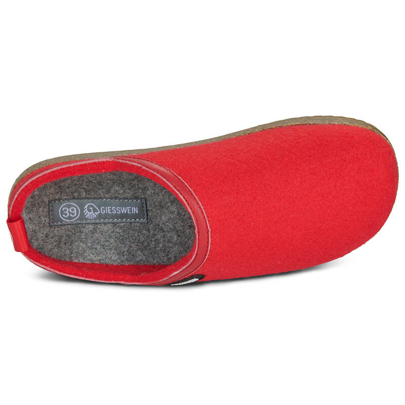 Giesswein Wool Clog Rosso Pantofole Donna - 6