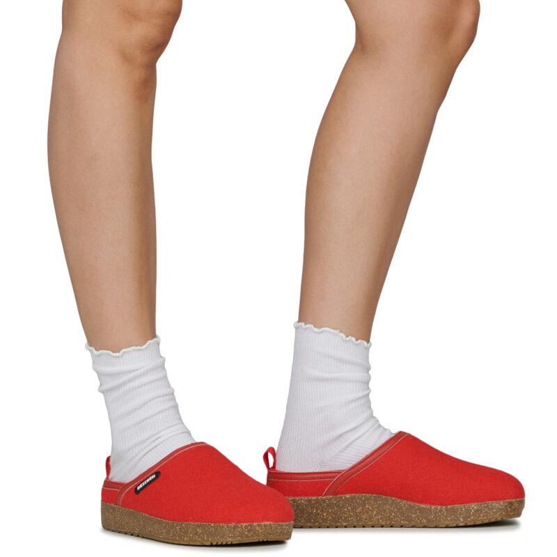 Giesswein Wool Clog Rosso Pantofole Donna - 8