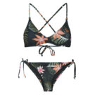 Roxy PARADISE FLEUR ATHLETIC CHEEKY Black Two-Piece Swimsuit Women - 1