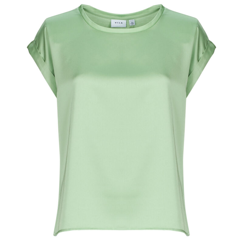 Camicetta  Vila  VIELLETTE S/S SATIN  Verde -  Camicette Donna - 1