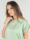 Camicetta  Vila  VIELLETTE S/S SATIN  Verde -  Camicette Donna - 5