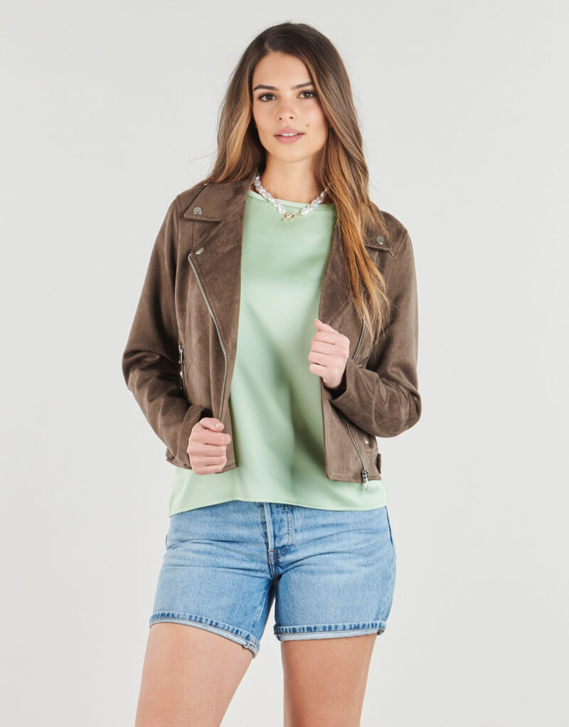 Giacca in pelle Vero Moda VMJOSE SHORT JACKET Marrone Giacche in pelle Donna - 2