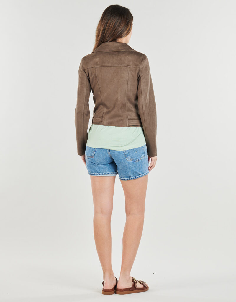 Giacca in pelle Vero Moda VMJOSE SHORT JACKET Marrone Giacche in pelle Donna - 4