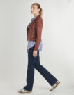 Giacca in pelle Vero Moda VMJOSE SHORT JACKET Bordeaux Giacche in pelle Donna - 3