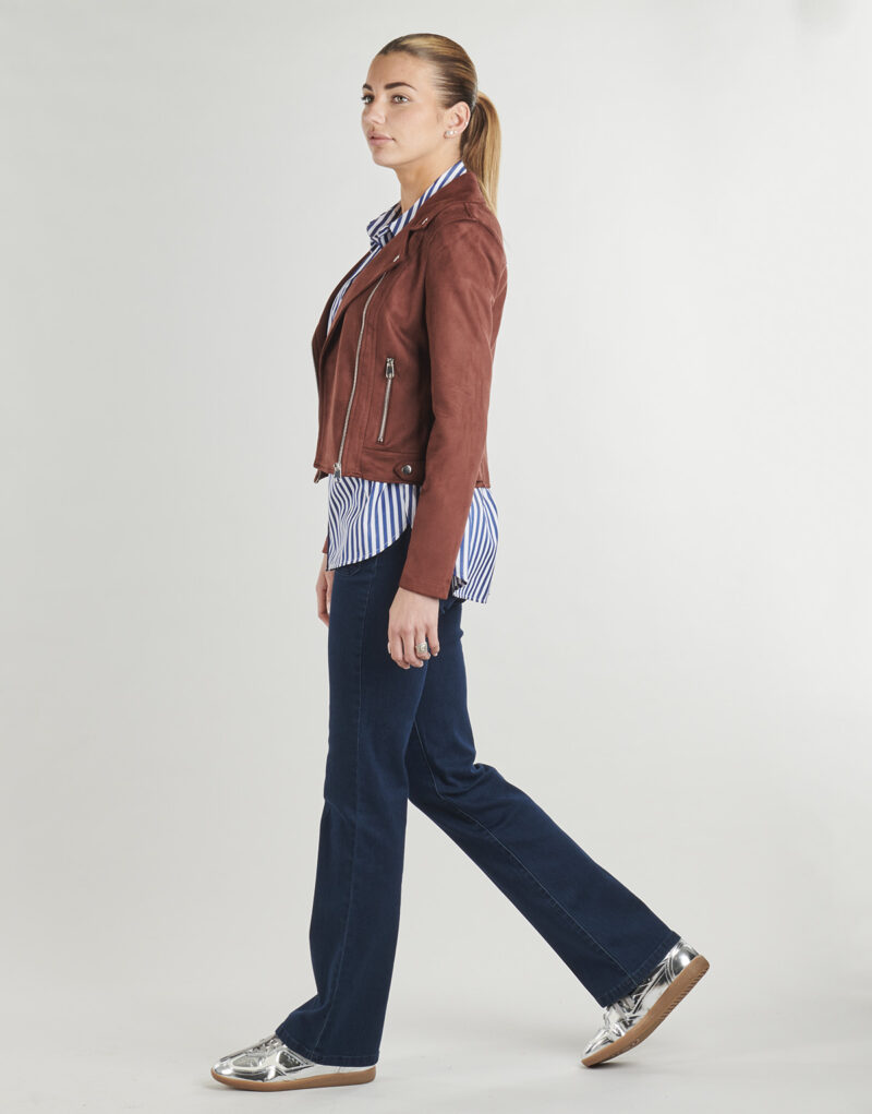 Giacca in pelle Vero Moda VMJOSE SHORT JACKET Bordeaux Giacche in pelle Donna - 3
