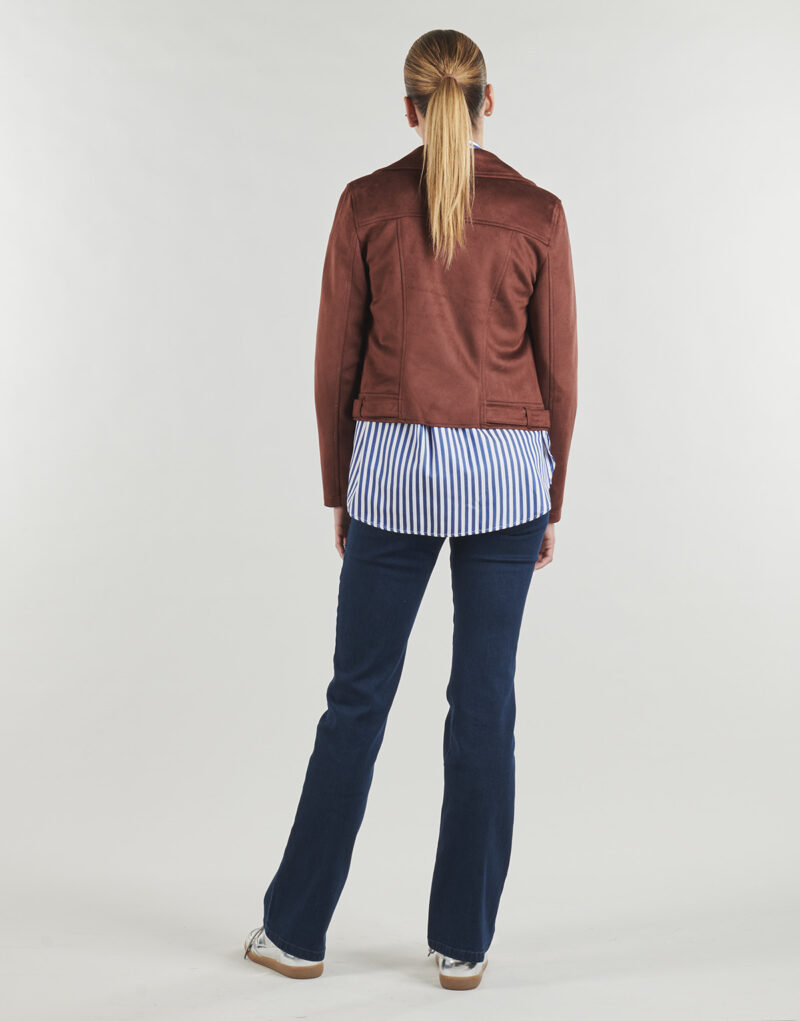 Giacca in pelle Vero Moda VMJOSE SHORT JACKET Bordeaux Giacche in pelle Donna - 4