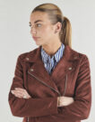 Giacca in pelle Vero Moda VMJOSE SHORT JACKET Bordeaux Giacche in pelle Donna - 5