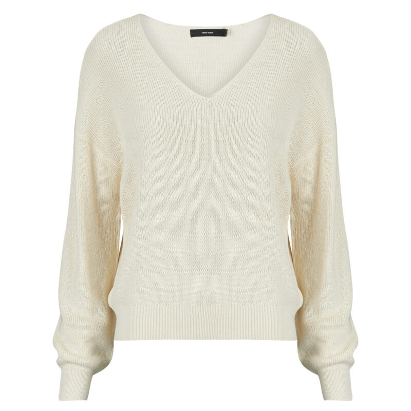 Vero Moda VMNEWLEXSUN Einfarbiger/Gestreifter Gelber Pullover Damenpullover - 1