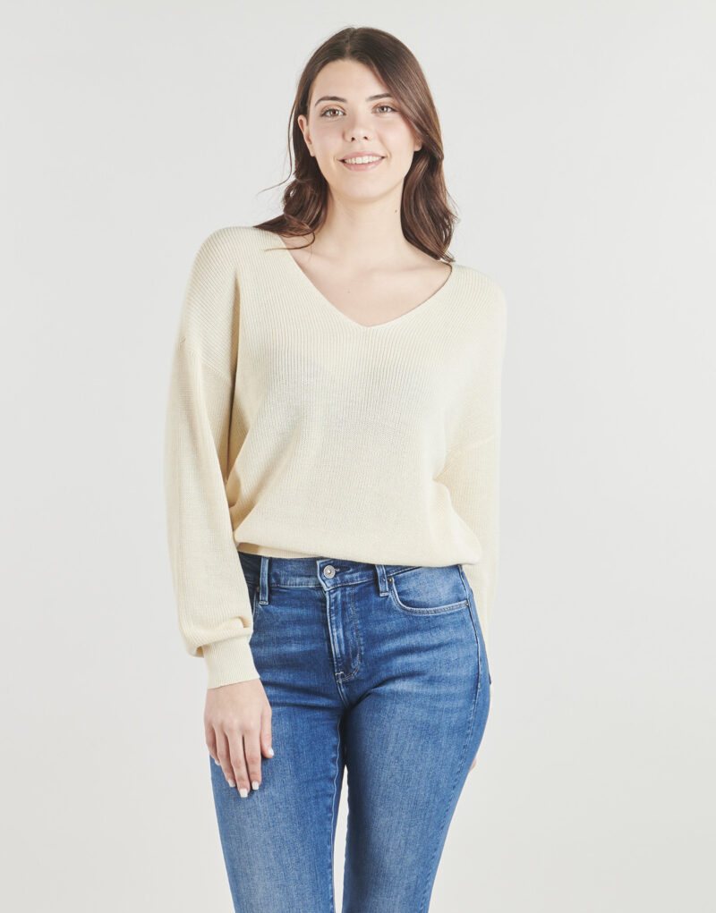 Vero Moda VMNEWLEXSUN Einfarbiger/Gestreifter Gelber Pullover Damenpullover - 2