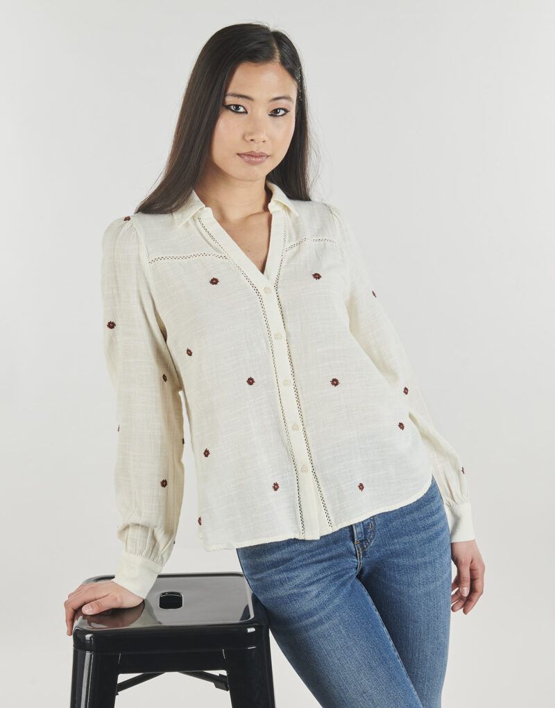 Vero Moda VMJILLIAN LS SHIRT Beige Blouse Women's Blouses - 5