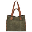 Pieces PCSALLI SUEDE SHOPPER Kaki Borse Shopping Donna - 1
