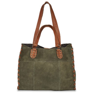 Pieces PCSALLI SUEDE SHOPPER Kaki Borse Shopping Donna