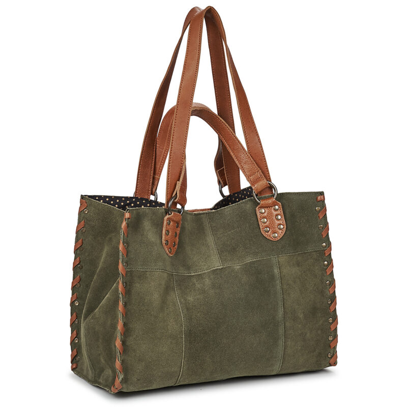 Pieces PCSALLI SUEDE SHOPPER Kaki Borse Shopping Donna - 2