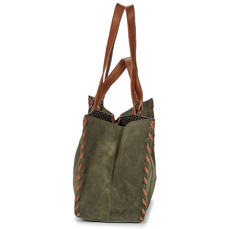 Pieces PCSALLI SUEDE SHOPPER Kaki Borse Shopping Donna - 3