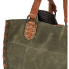 Pieces PCSALLI SUEDE SHOPPER Kaki Borse Shopping Donna - 4