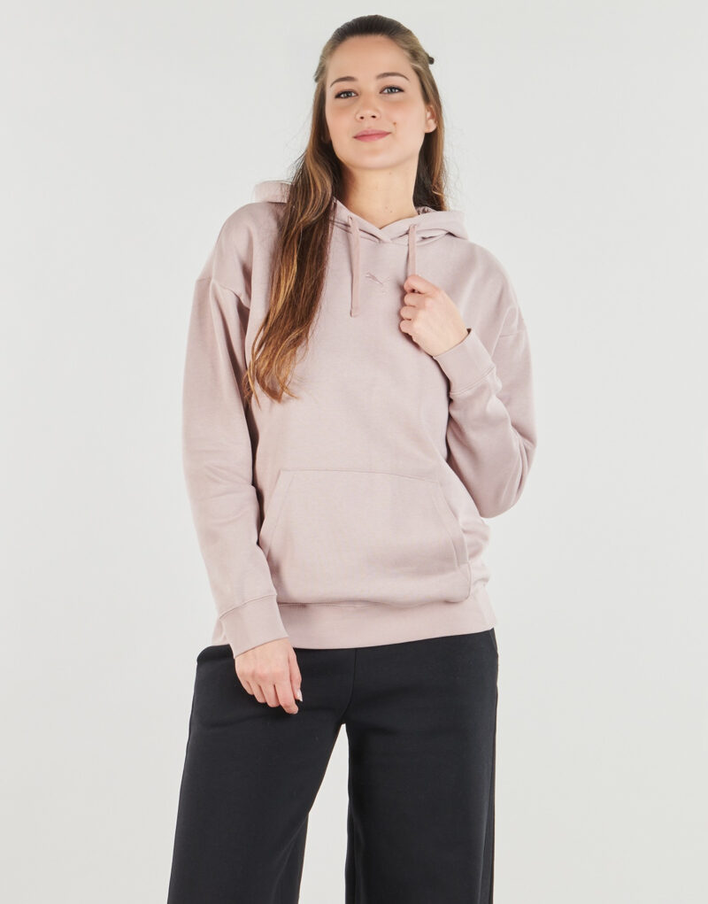 Puma ESS Cat Logo Relaxed Hoodie FL Pink Hoodies Women - 2