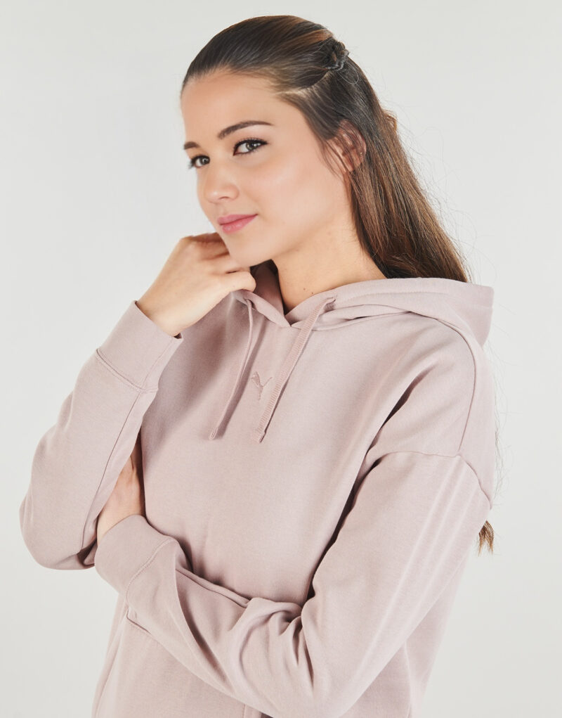 Puma ESS Cat Logo Relaxed Hoodie FL Pink Hoodies Women - 5