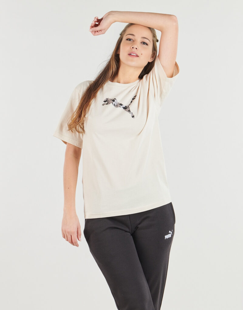 T-shirt Puma ESS GRAPHIC Animal Relaxed Tee Beige T-shirt maniche corte Donna - 2