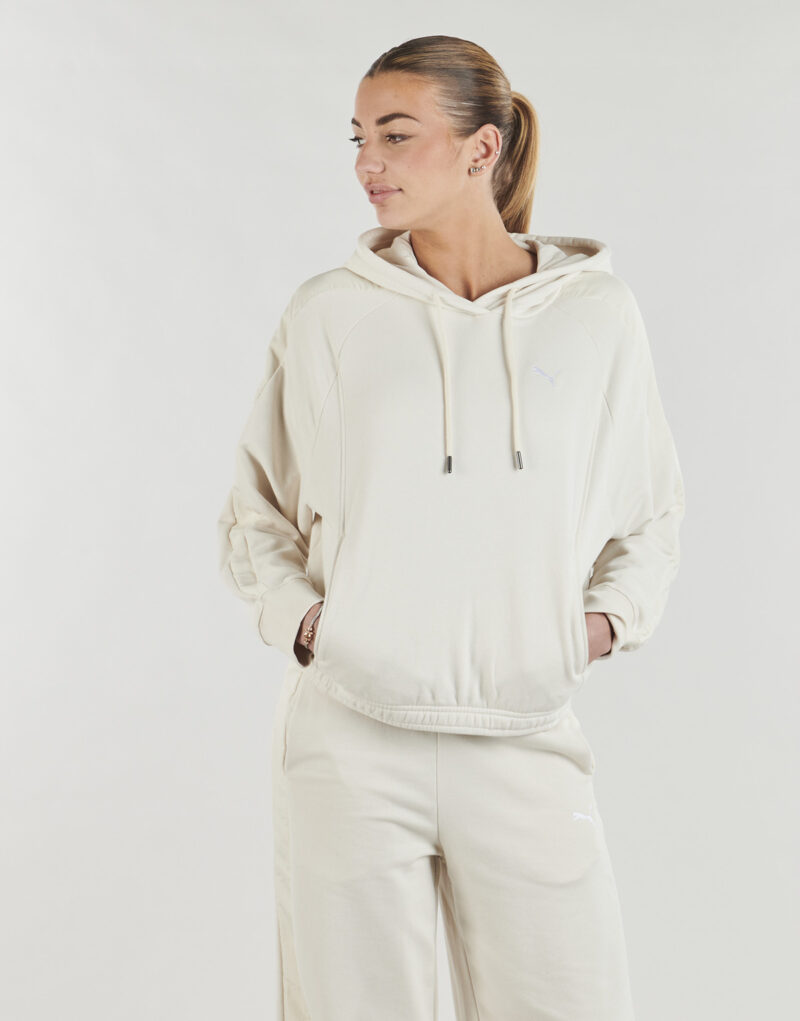 Sudadera con capucha extragrande Puma HER TR Beige para mujer - 2