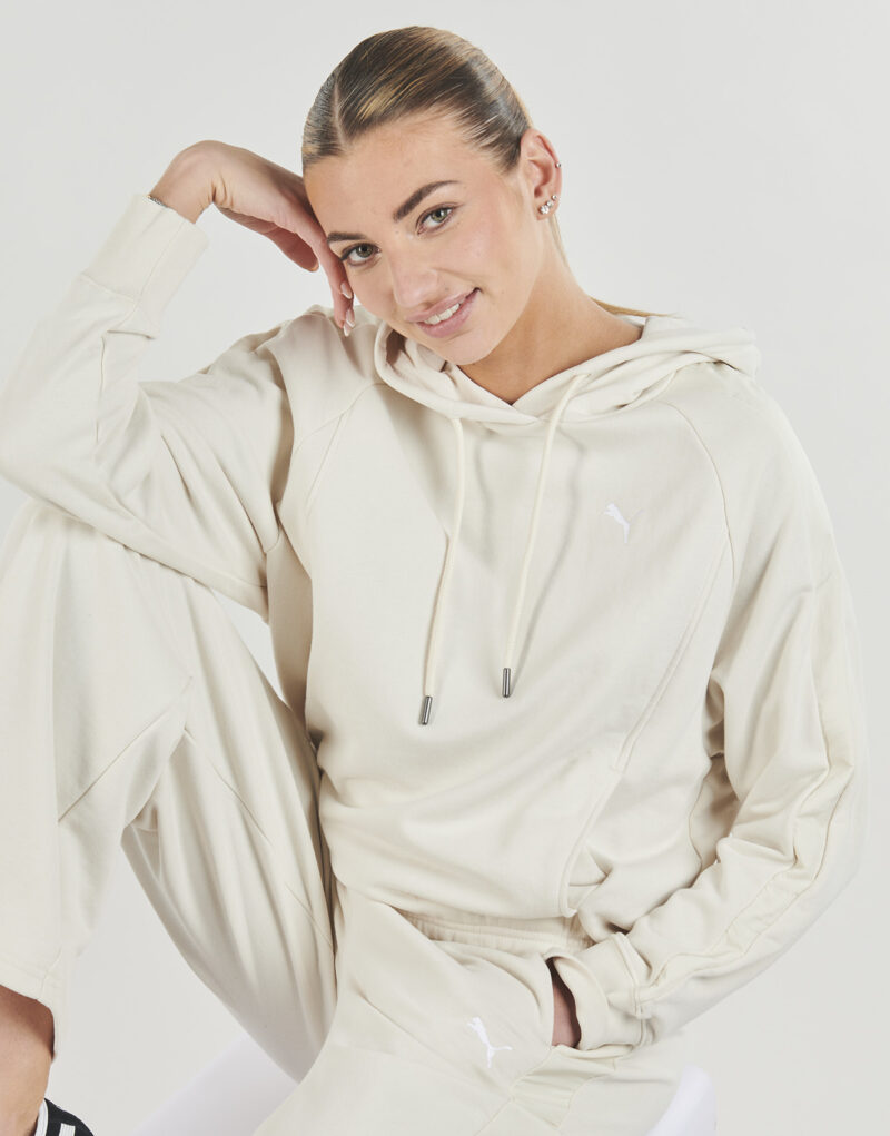 Sudadera con capucha extragrande Puma HER TR Beige para mujer - 5