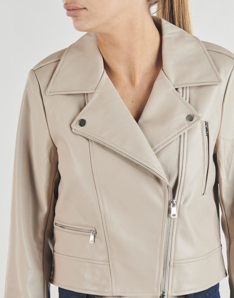 Giacca in pelle Only ONLCARMEN FAUX LEATHER Beige Giacche in pelle Donna - 5