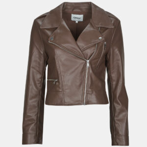 Giacca in pelle  Only  ONLCARMEN FAUX LEATHER  Marrone -   Giacche in pelle Donna