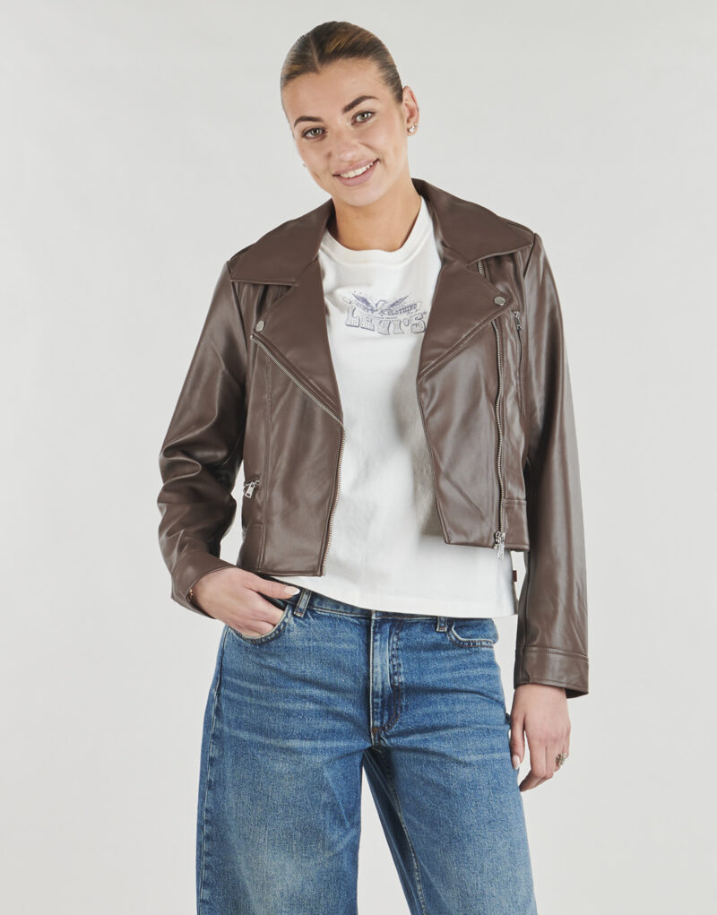 Giacca in pelle Only ONLCARMEN FAUX LEATHER Marrone Giacche in pelle Donna - 2