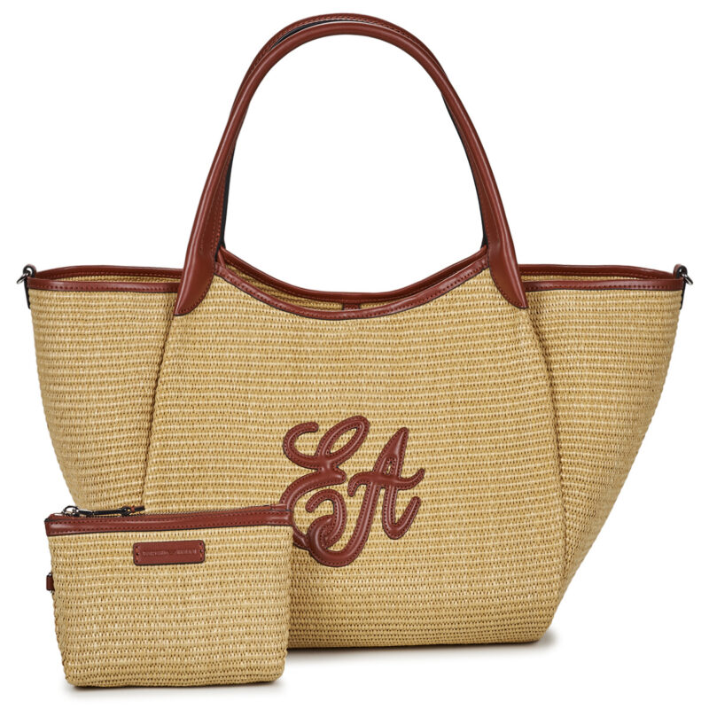 Emporio Armani SHOPPING STRAW M Beige Borse a spalla Donna - 4