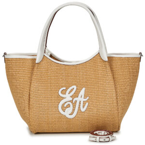 Emporio Armani SHOPPING STRAW M Beige Borse a spalla Donna