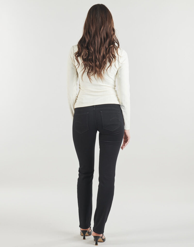Jeans G-Star Raw Pantalones vaqueros negros de corte recto ajustado para mujer MIDGE - 4