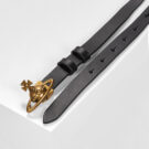 Ceinture Vivienne Westwood SMALL ORB BUCKLE BELT Noir Ceintures Femme - 2