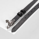 Ceinture Vivienne Westwood SMALL ORB BUCKLE BELT Noir Ceintures Femme - 2
