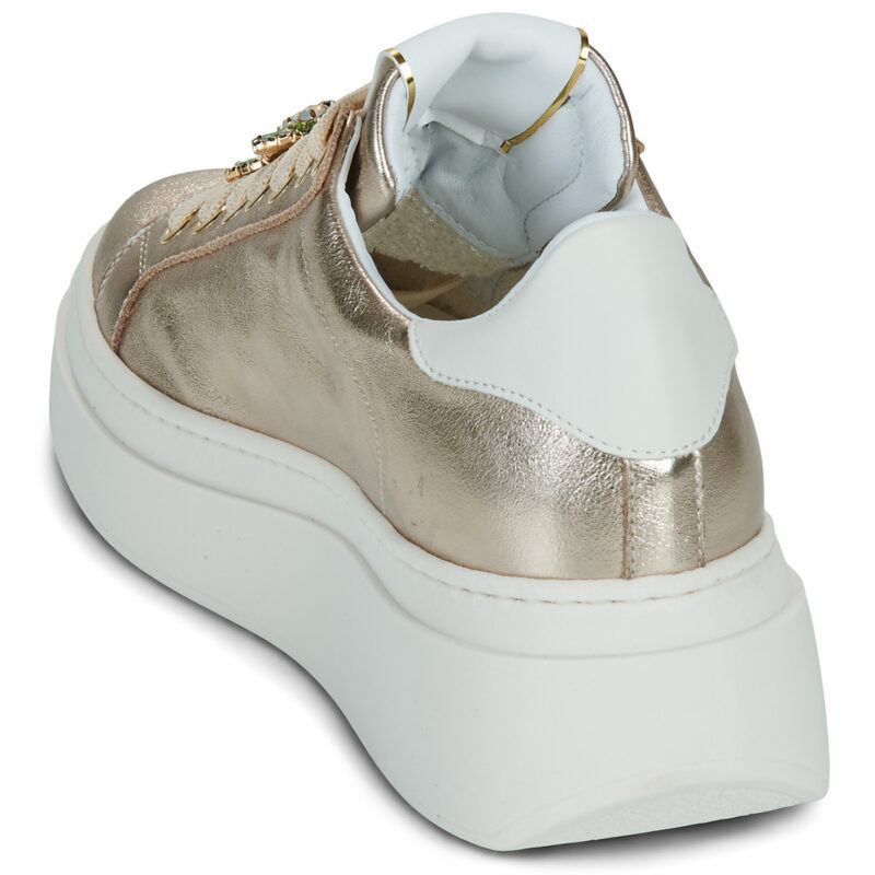 Meline Baskets basses dor&eacute;es pour femmes 606ACC-LO-55 - Pointure 5