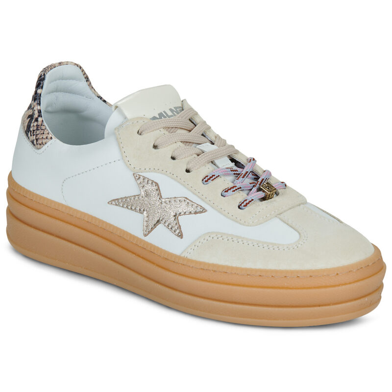Meline 525D-Z-92 Wei&szlig;e Low-Sneaker f&uuml;r Damen - Gr&ouml;&szlig;e 1