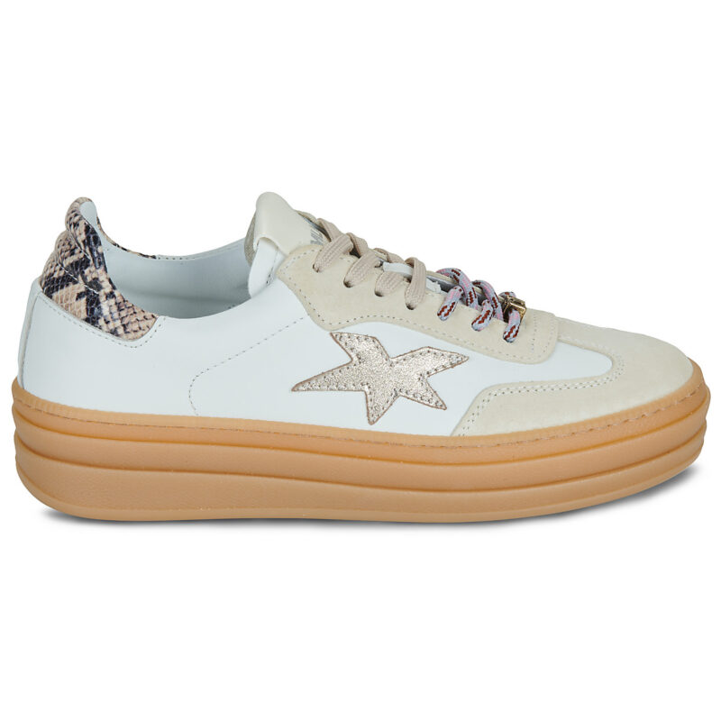 Meline 525D-Z-92 Wei&szlig;e Low-Sneaker f&uuml;r Damen - Gr&ouml;&szlig;e 2