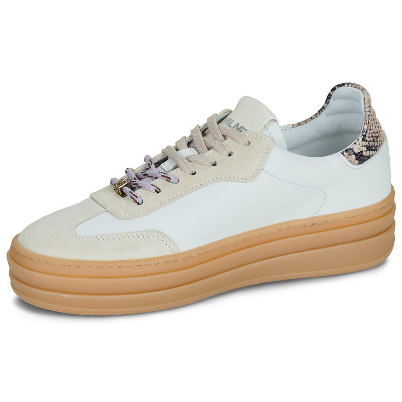 Meline 525D-Z-92 Wei&szlig;e Low-Sneaker f&uuml;r Damen - Gr&ouml;&szlig;e 4